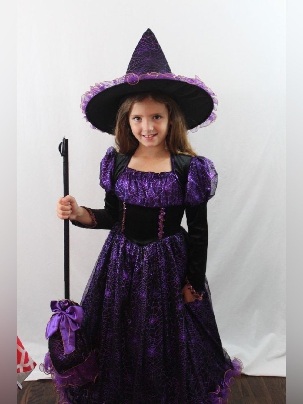 Toddler girls three pieces witch costume set 3-4